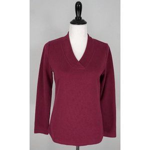 GUIDE SERIES V-Neck Stretch Pink Long Sleeve Top Shirt Size Small